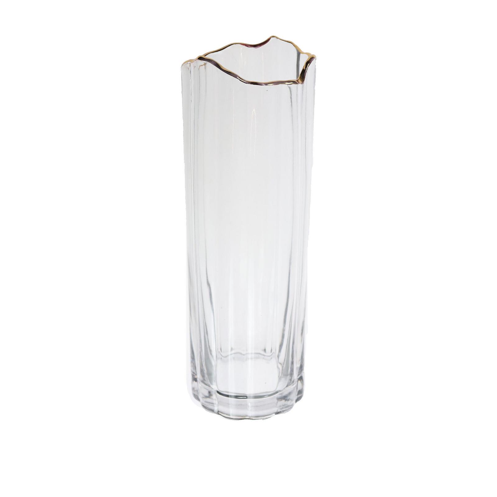 Vaza decorativa 1030, sticla transparenta, incolora, 30 cm