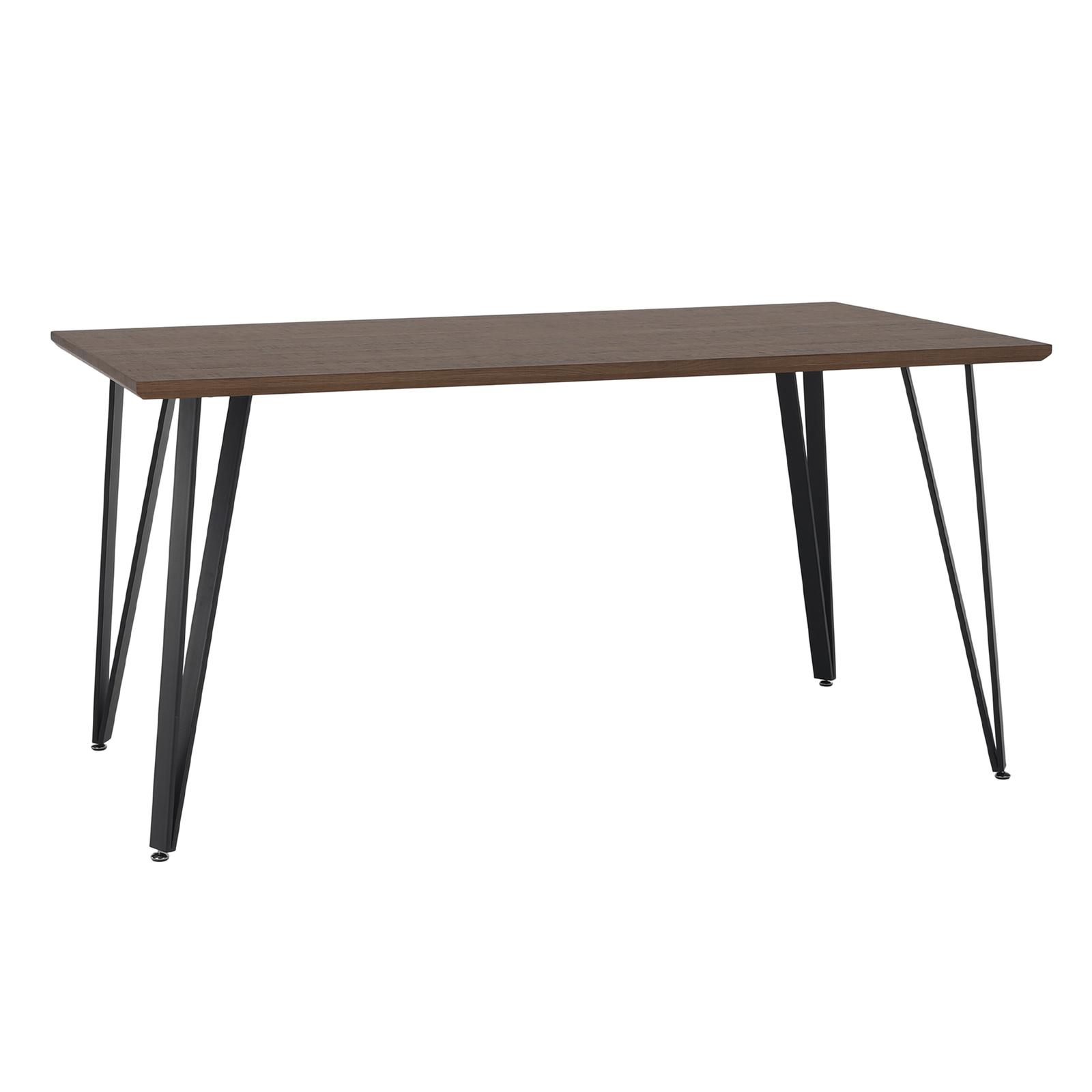 Masa fixa Friado, dreptunghiulara, 4 persoane, stejar + negru, 150 x 80 x 75 cm, 2C
