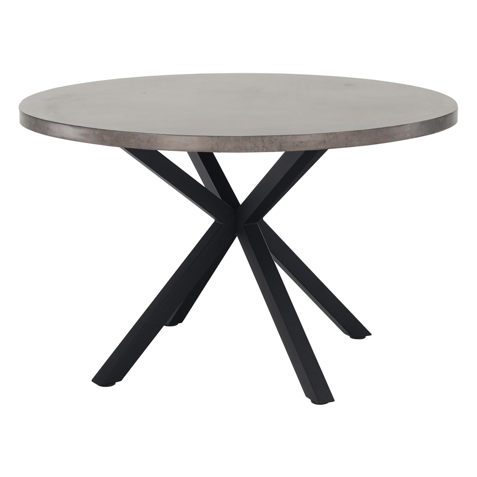 Masa bucatarie Medor, rotunda, 4 persoane, gri carbon + negru, 120 x 120 x 76 cm, 2C