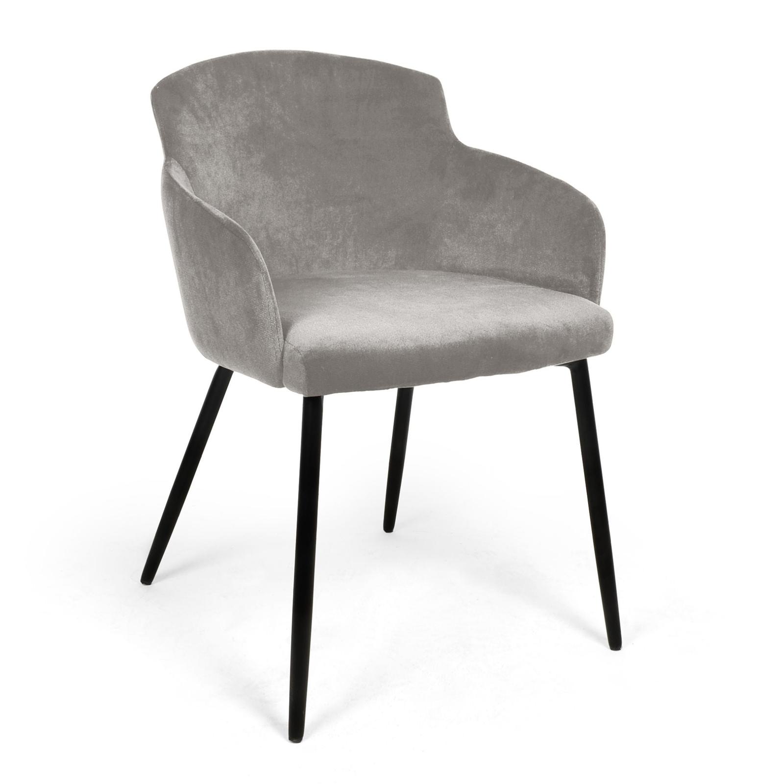 Scaun fix Monaco, tapitat, metal + stofa, gri + negru