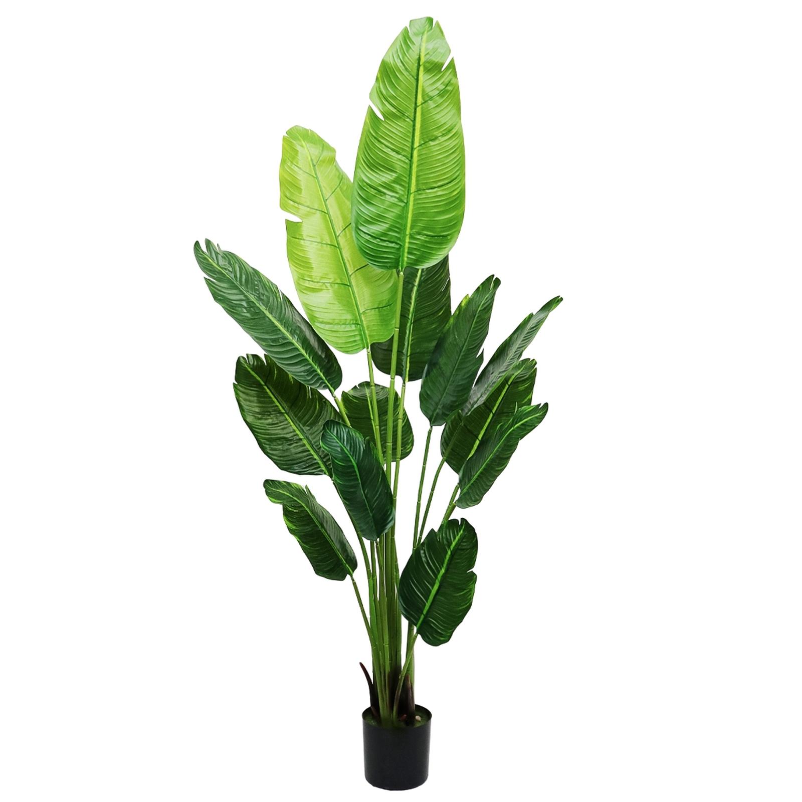 Planta D4297 artificiala fara ghiveci, plastic + lemn, verde, 190 cm