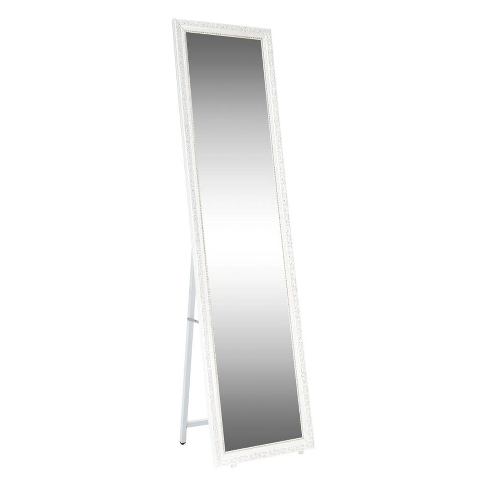 Oglinda Laval, cu suport de podea, alb + auriu, 40 x 150 cm, 1C
