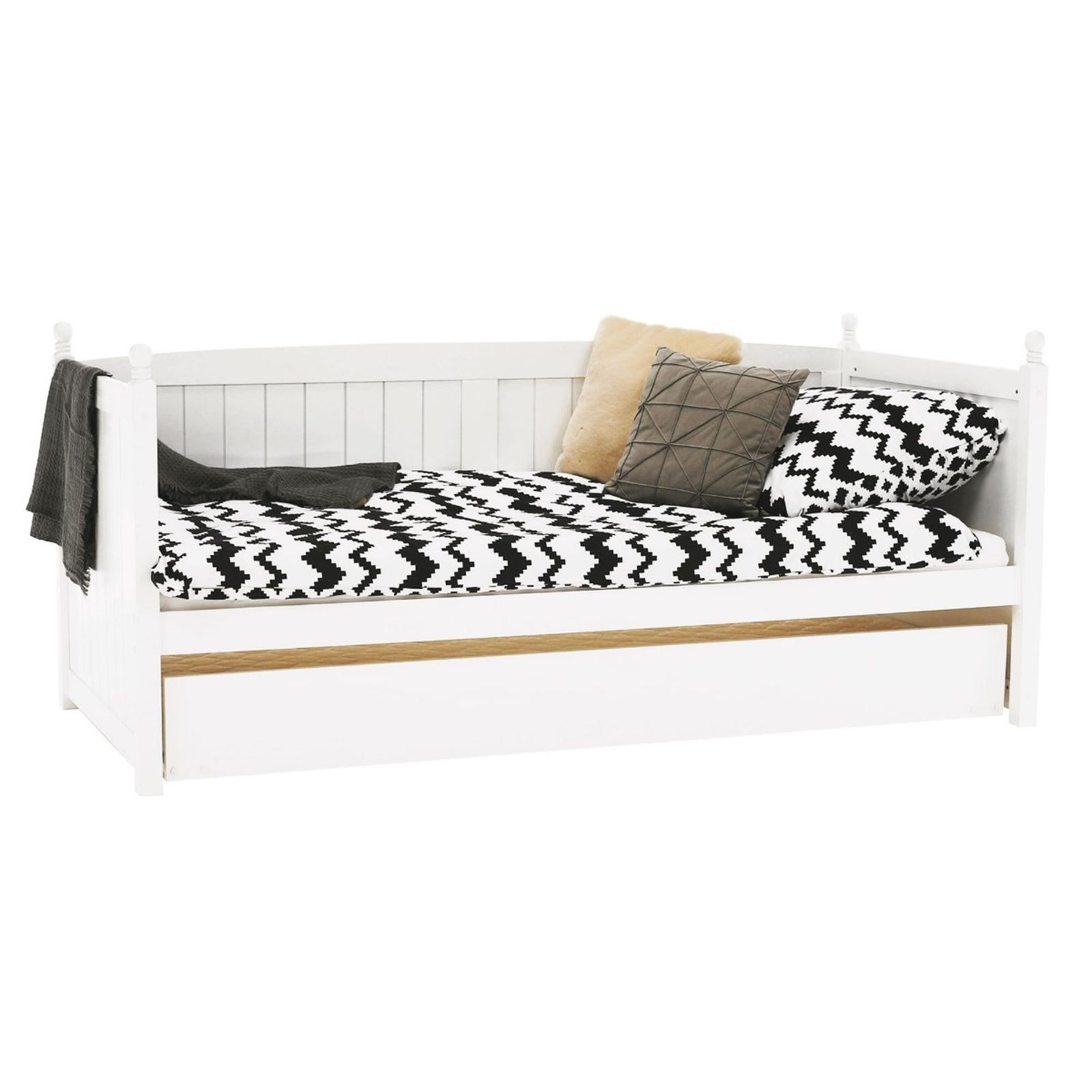 Pat copii Glamis o persoana, cu pat suplimentar, alb, 90 x 200, cm, 2C