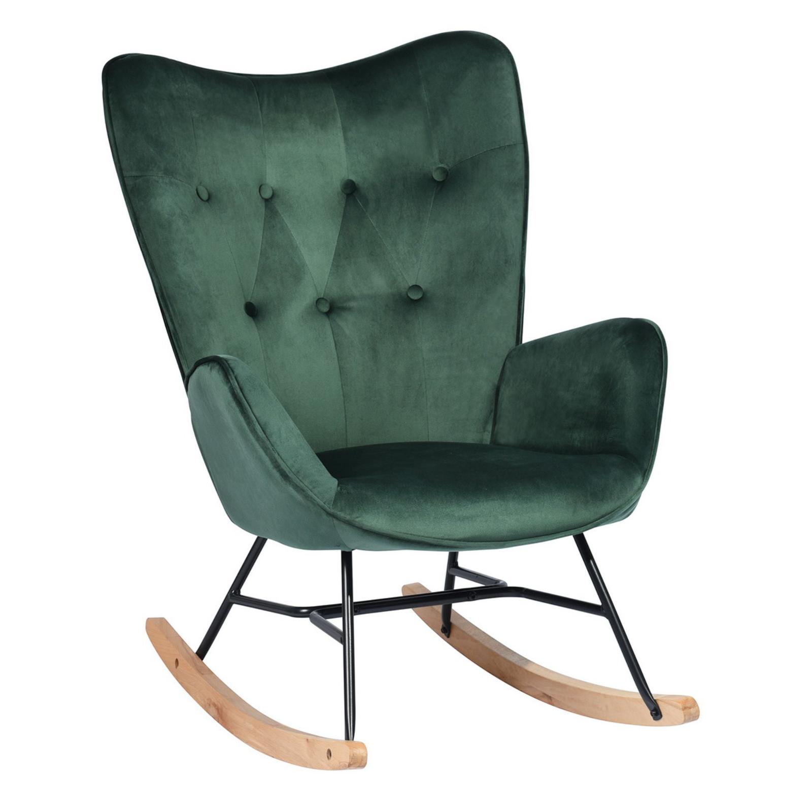 Fotoliu balansoar Epping, material textil, verde, 1C