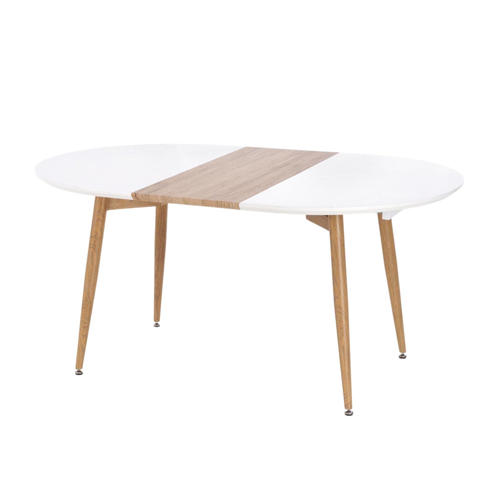 Masa extensibila Caliber, ovala, 6 persoane, alb + stejar san remo, 160 / 200 x 90 x 77 cm, 1C