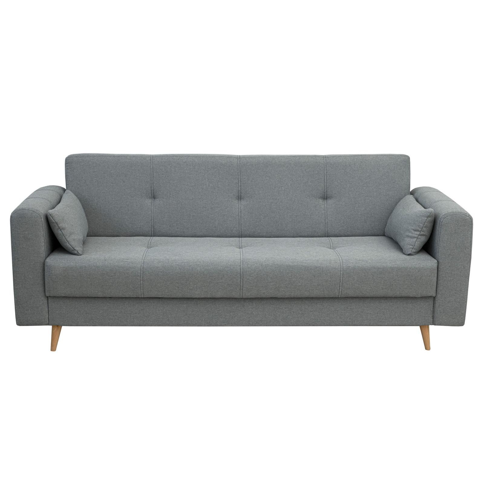 Canapea  Riga, cu lada, gri deschis, 226 x 85 x 91 cm, 2C
