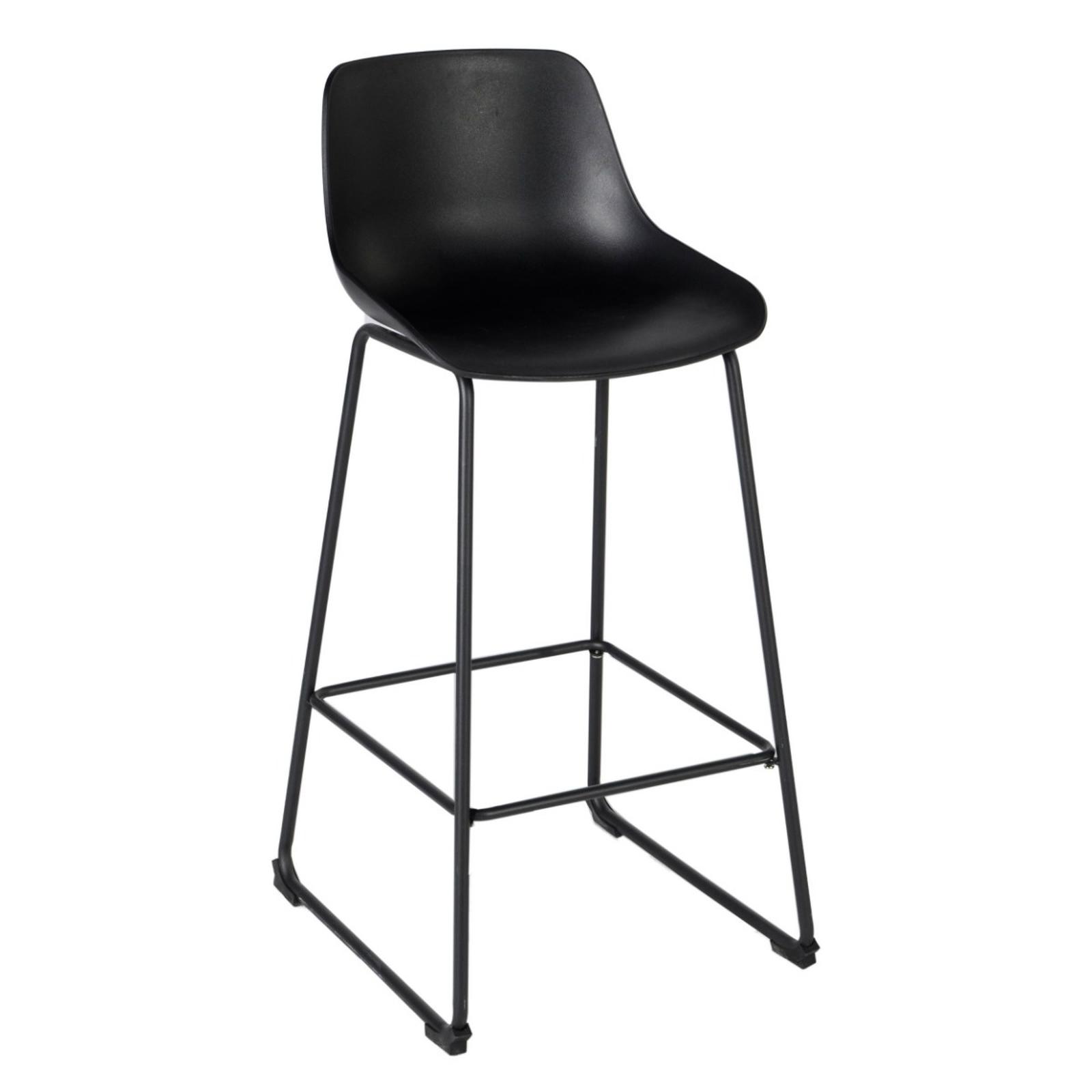 Scaun bar Joya, fix, metal + poliuretan, negru, 100 cm