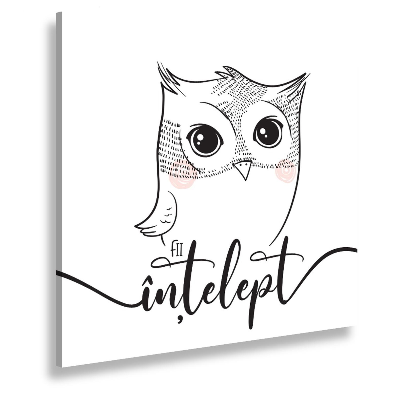 Tablou canvas Fii intelept, SimplyArt, standard, panza + sasiu MDF, 30 x 30 cm