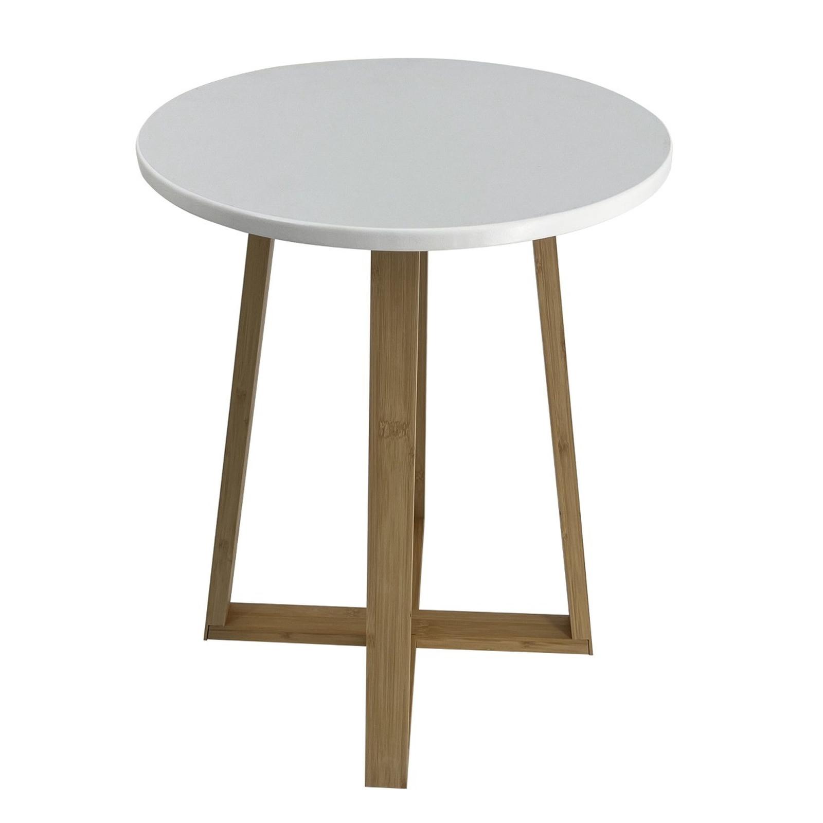 Masuta cafea rotunda alba 40 x 40 x 50 cm, 1C, ML210831