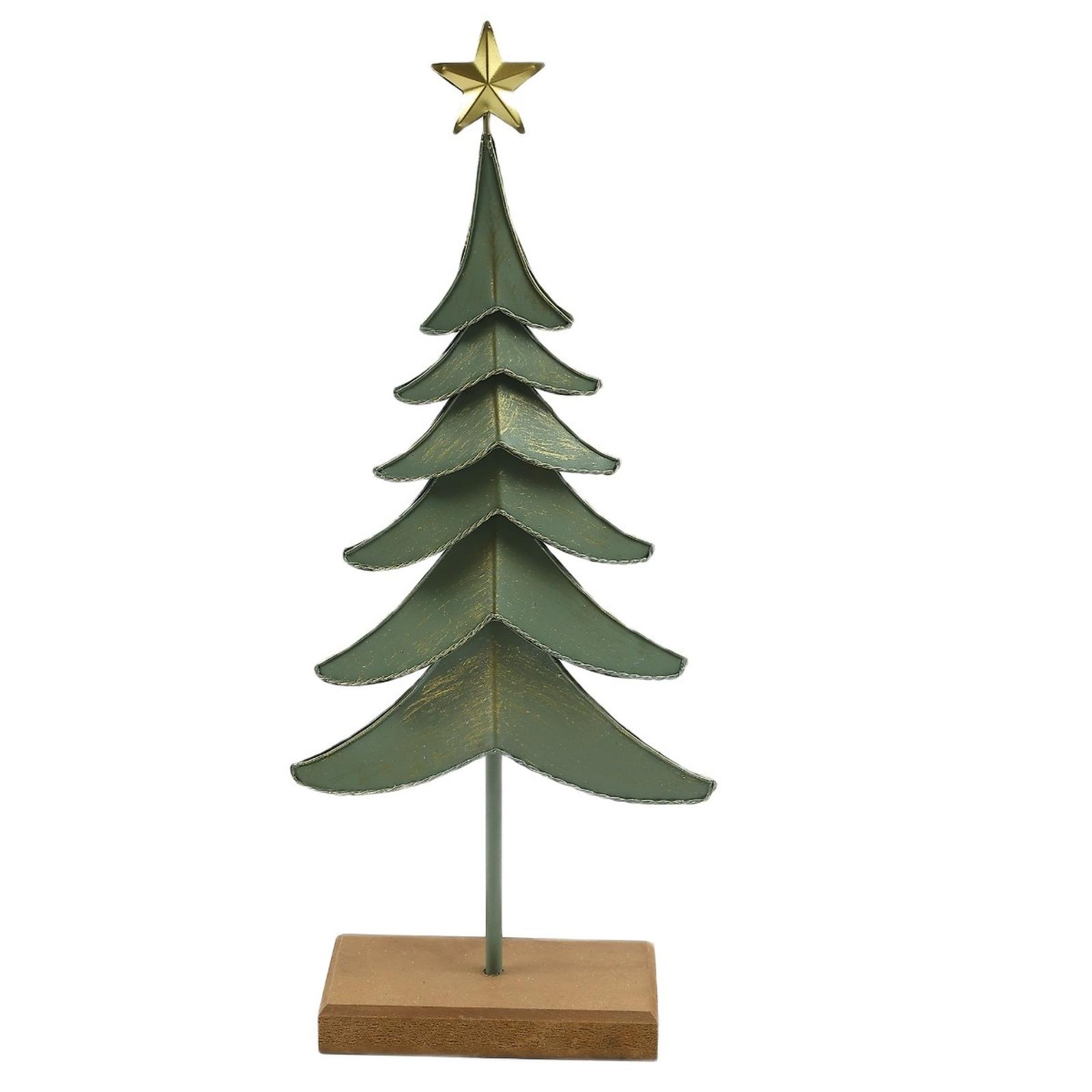 Decoratiune Craciun tip bradut, verde + auriu, lemn + metal, 19.5 x 7 x 47.5 cm, JL2253071N