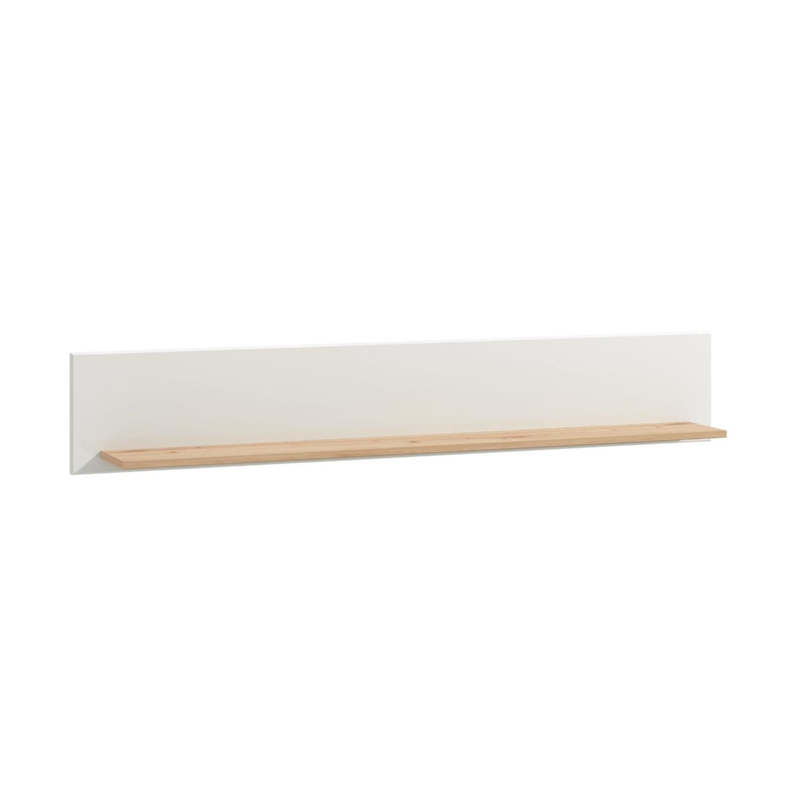 Etajera Bretagna, PAL + MDF, stejar artisan + folie alba lucioasa, 150 x 20 x 25 cm, 1C
