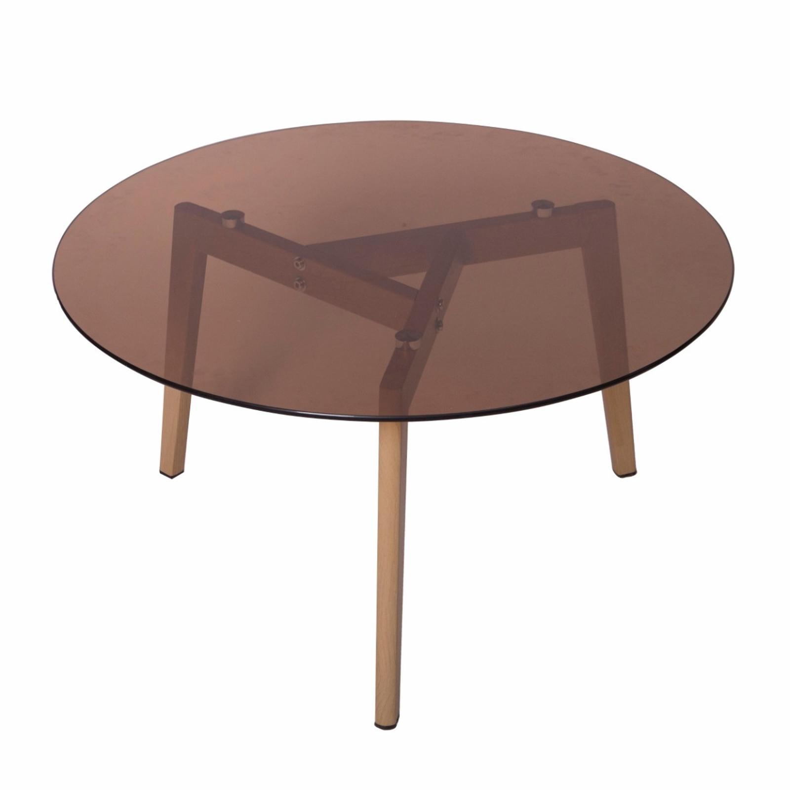 Masuta cafea KLY-08, rotunda, maro, 80 x 80 x 45 cm, 1C