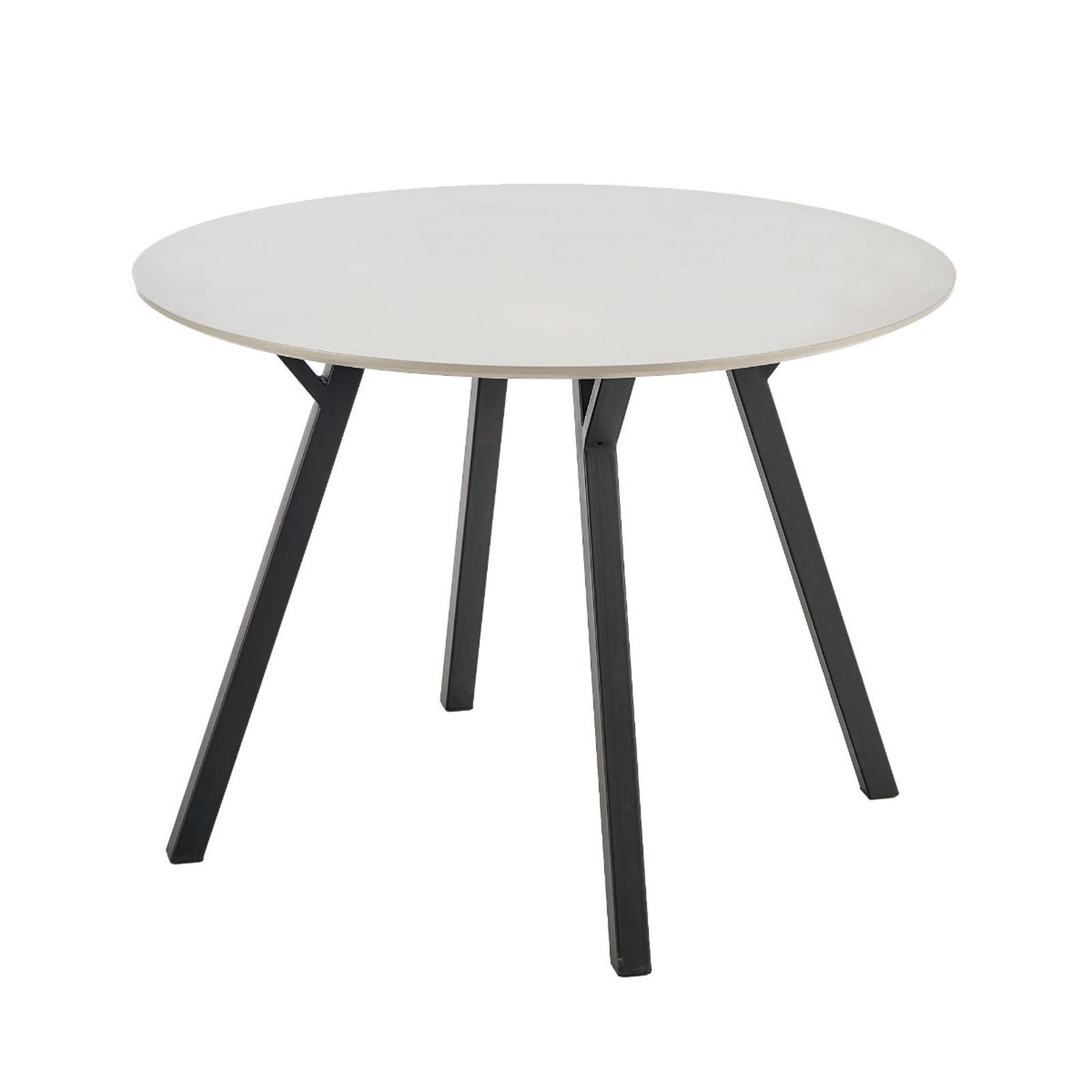 Masa bucatarie / dining fixa Barlog, rotunda, 4 persoane, gri + negru, 100 x 100 x 74 cm, 2C