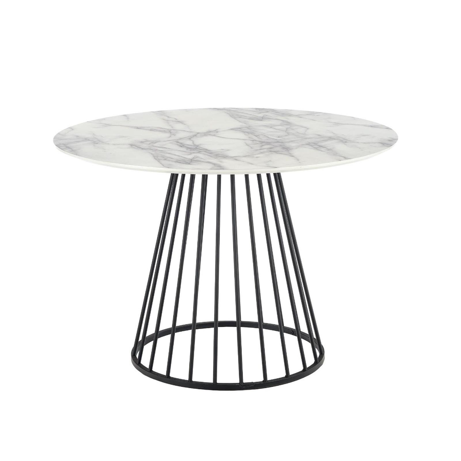Masa fixa, Brodway, rotunda, 4 persoane, alb + negru, 110 x 110 x 75 cm, 2C