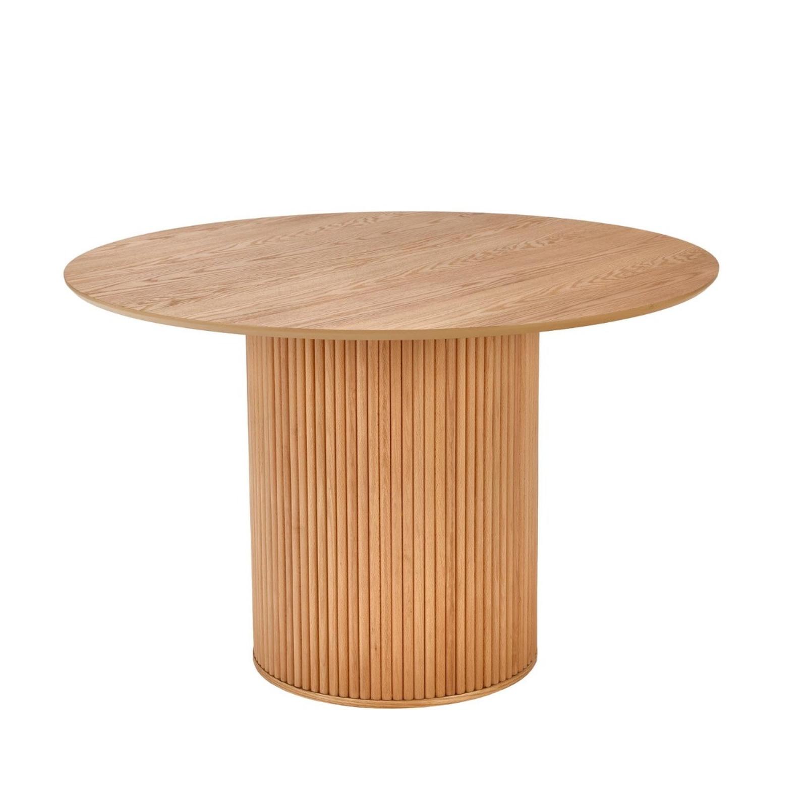 Masa fixa Lopez, rotunda, 4 persoane, stejar natural