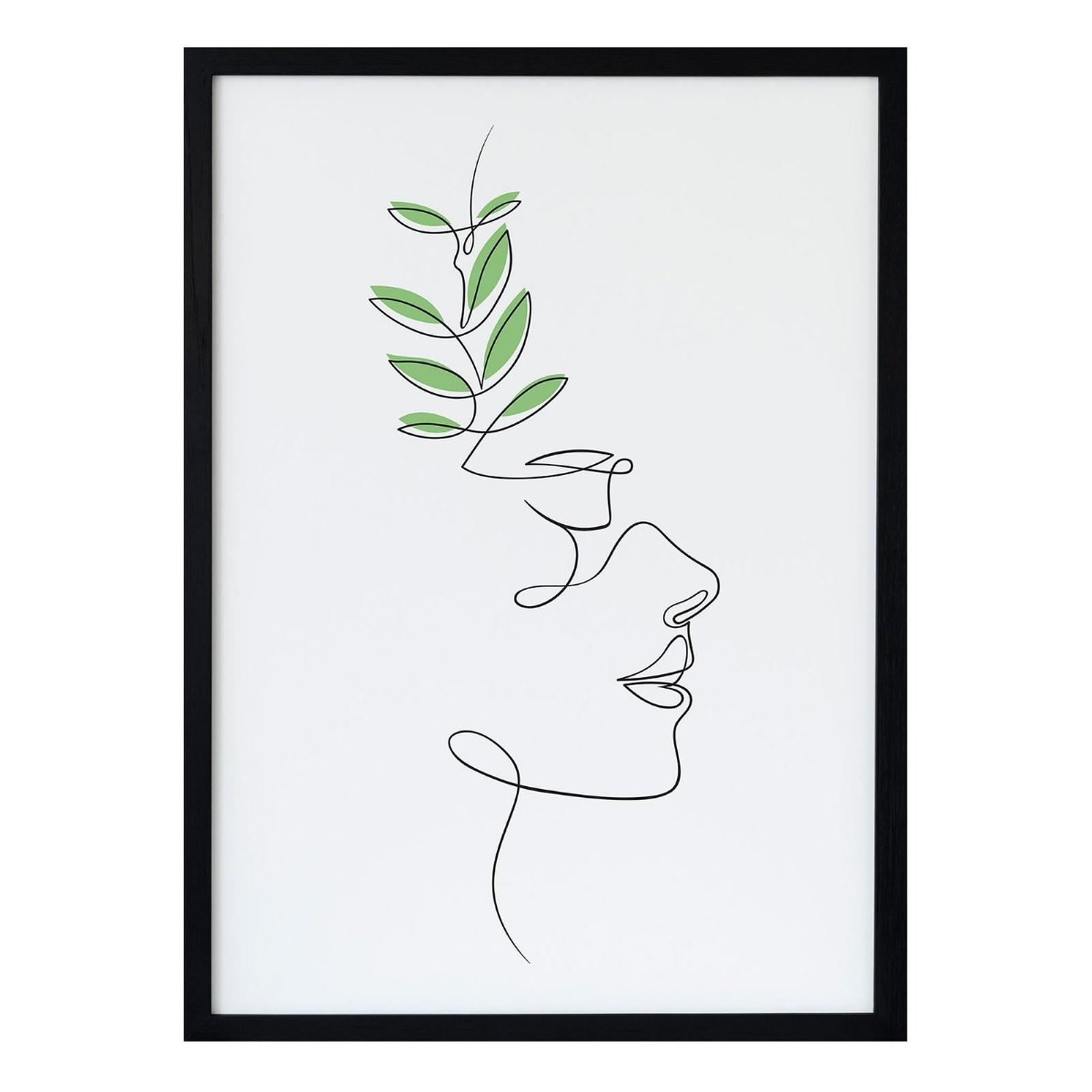 Tablou cu rama Leaf Portret, SimplyArt, standard, 50 x 70 cm