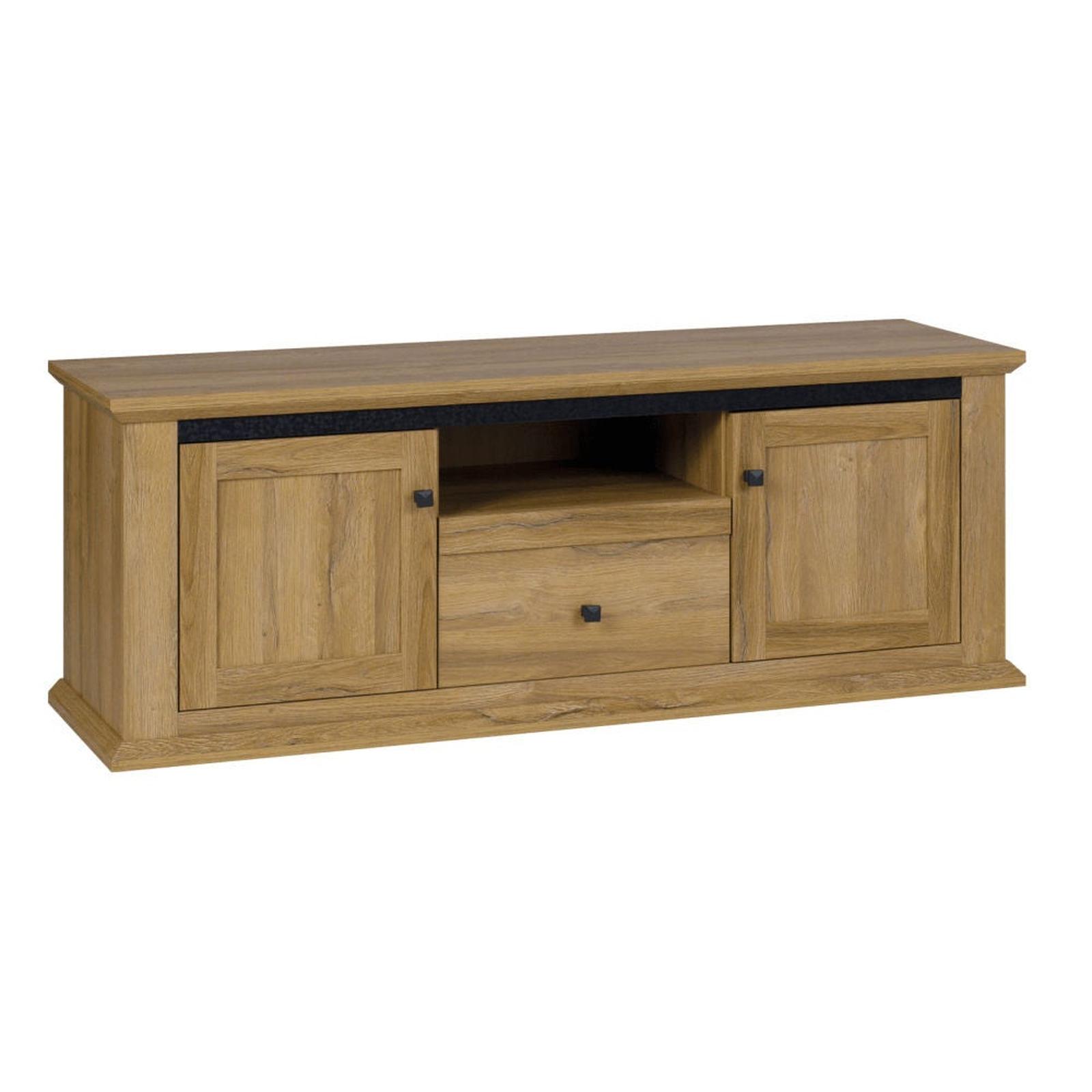 Comoda TV Leon, cu usi si sertar, stejar grand, 150 x 40 x 55 cm, 1C
