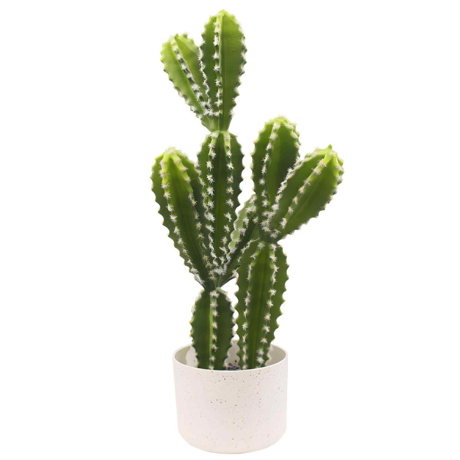 Planta artificiala JWT3455, in ghiveci, cactus, plastic, verde, 56 cm