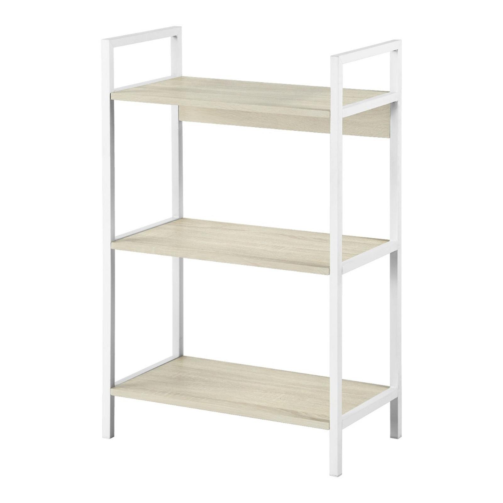Etajera Branson, MDF + otel, alb + eucalipt, 60 x 32 x 94.5 cm, 1C Etajera Branson, MDF + otel, alb + eucalipt, 60 x 32 x 94.5 cm, 1C