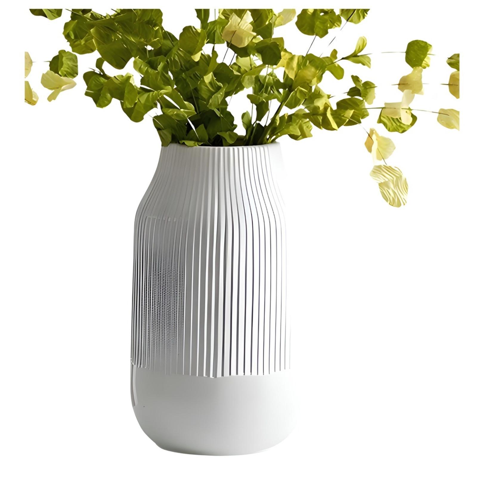 Vaza decorativa NG051, ceramica, alb, 24.5 cm