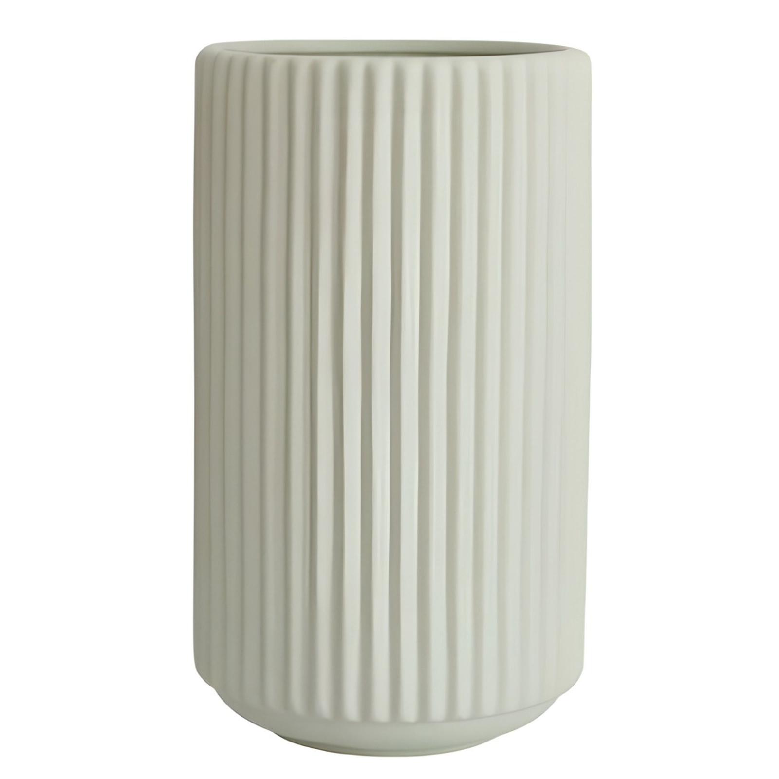 Vaza decorativa HP653, ceramica, alb fistic, 26 cm