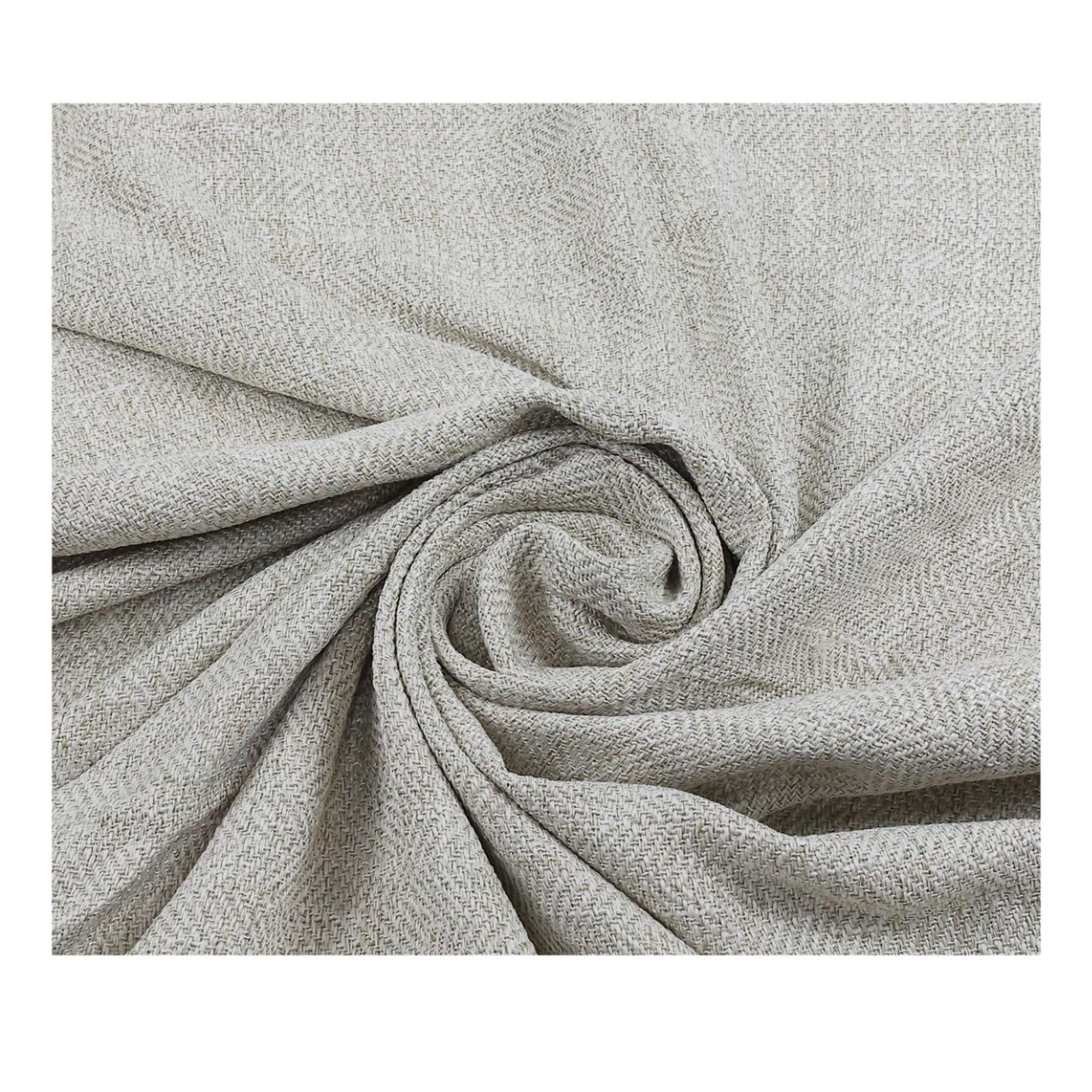 Draperie Caressa, Harry CUF03, jacquard, bej deschis, semiopac, inele tip capsa, 135 x 240 cm
