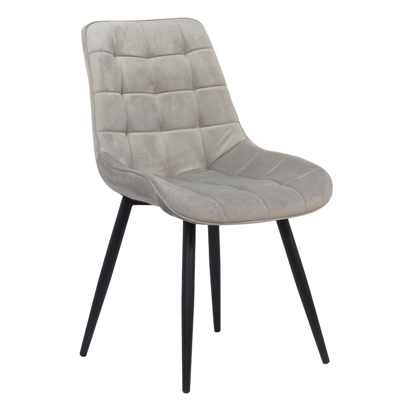 Scaun fix BUC 206, tapitat, metal negru + catifea gri deschis