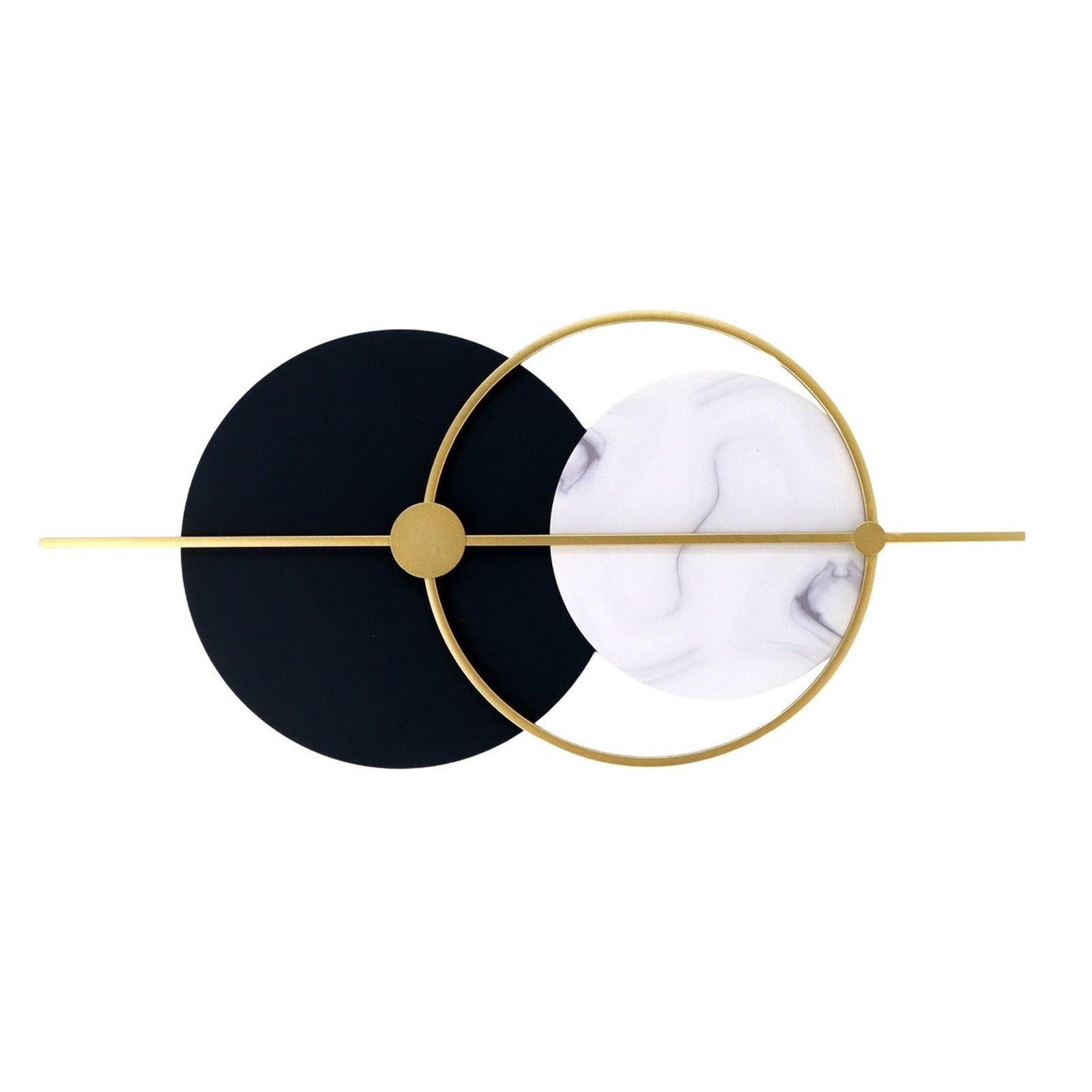 Decoratiune de perete GH60752, metal, alb + negru + auriu, 59 x 27 x 3 cm
