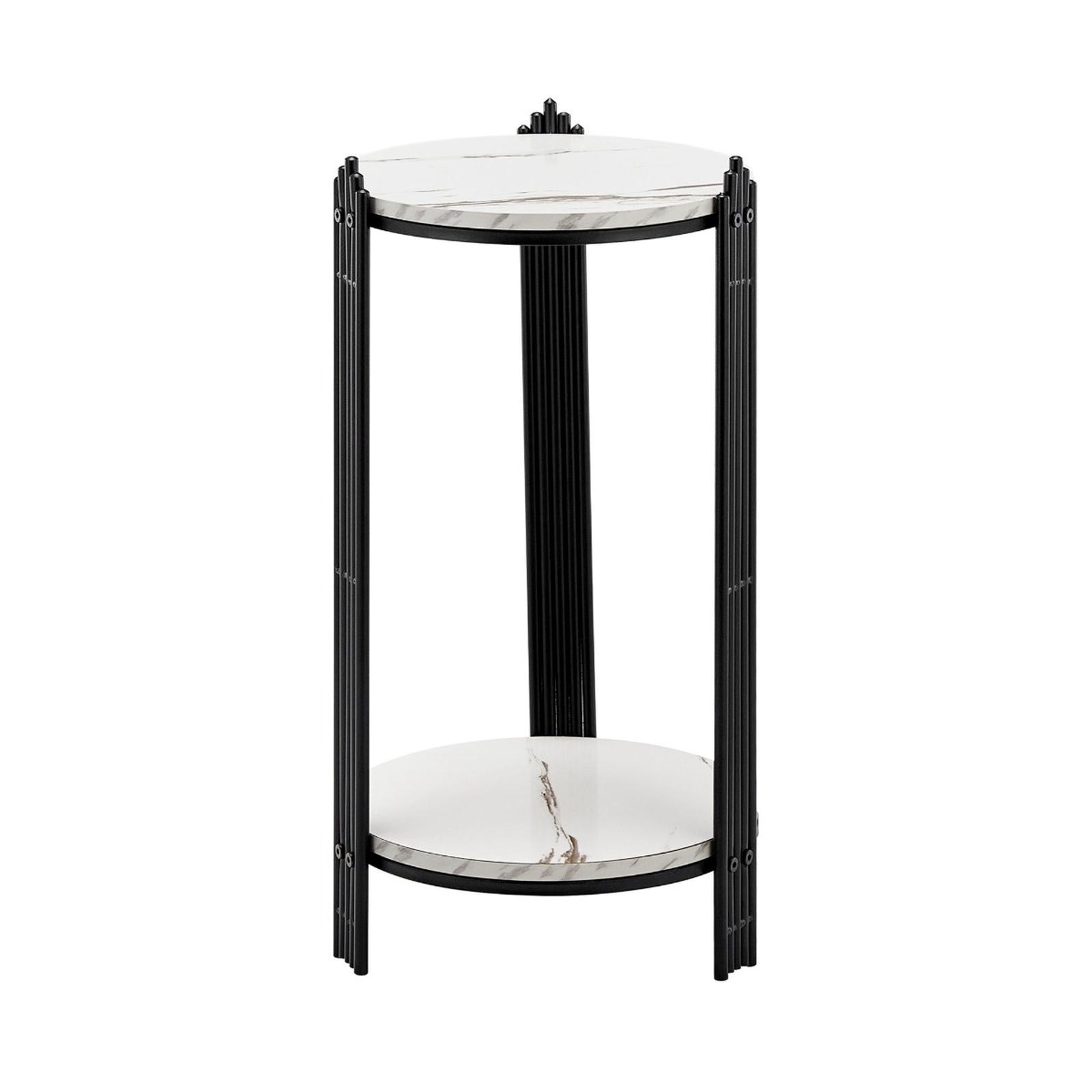 Masuta cafea Adda, rotunda, alb + negru, 32 x 32 x 60 cm, 1C Masuta cafea Adda, rotunda, alb + negru, 32 x 32 x 60 cm, 1C