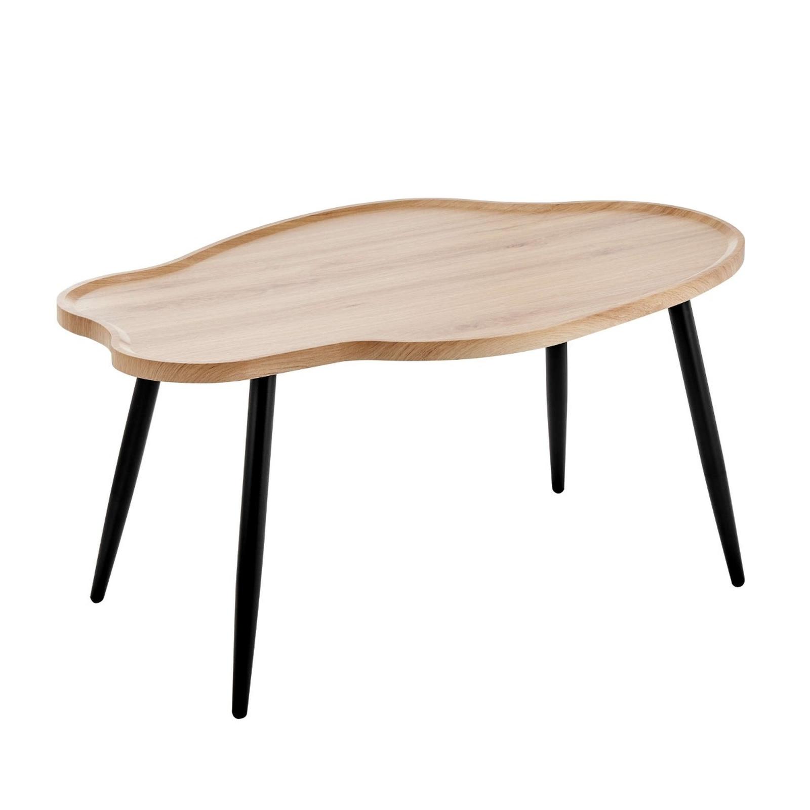 Masuta cafea Eva ovala, galben + negru, 100 x 60 x 48 cm, 1C