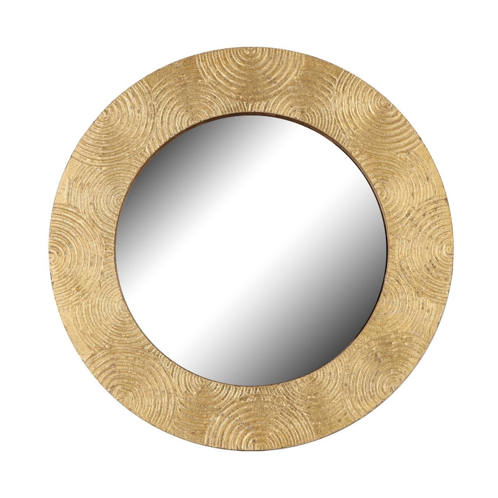 Oglinda decorativa GHM900090, rama metalica, auriu antic, 50 cm