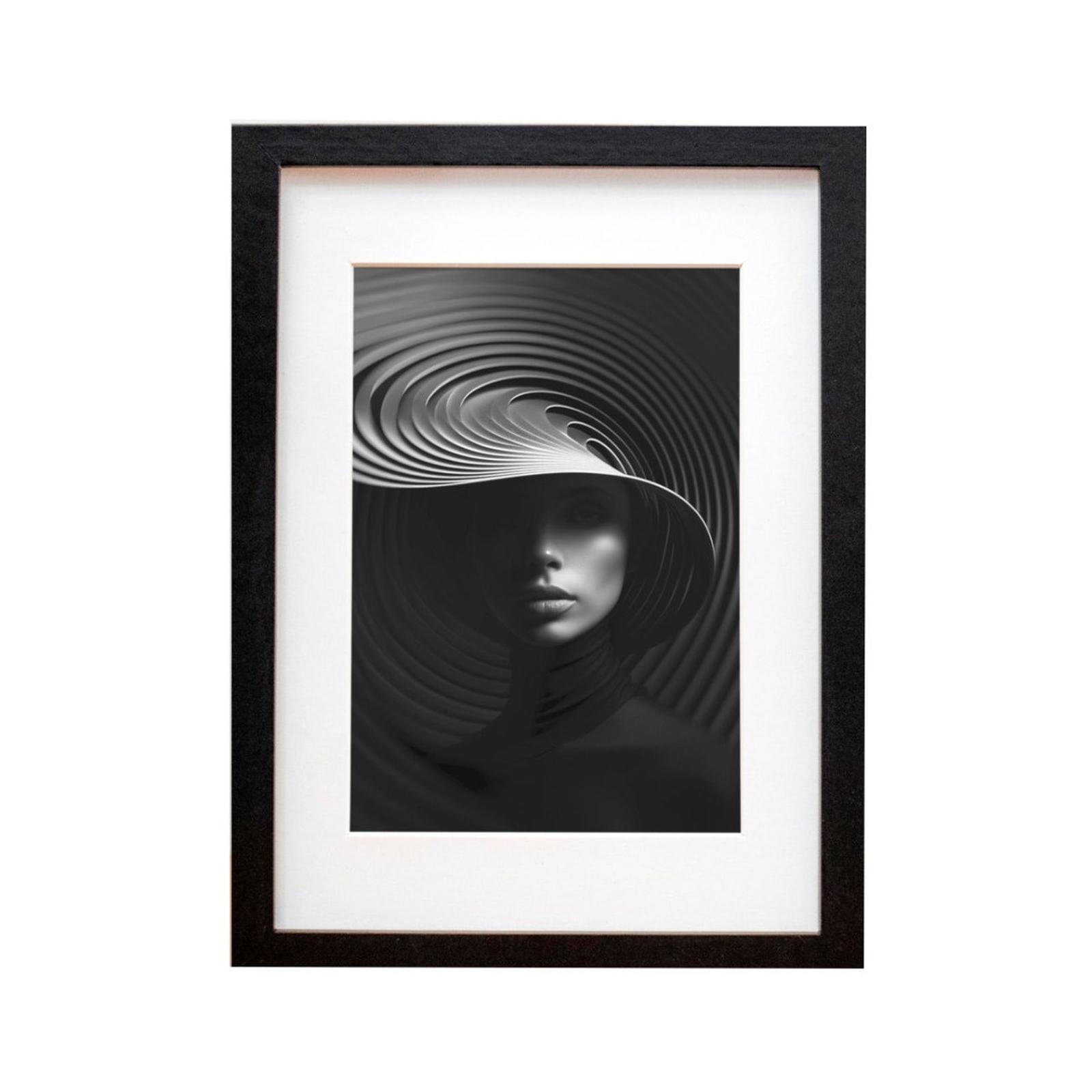 Rama foto dreptunghiulara, 18 x 24 cm, negru, plastic