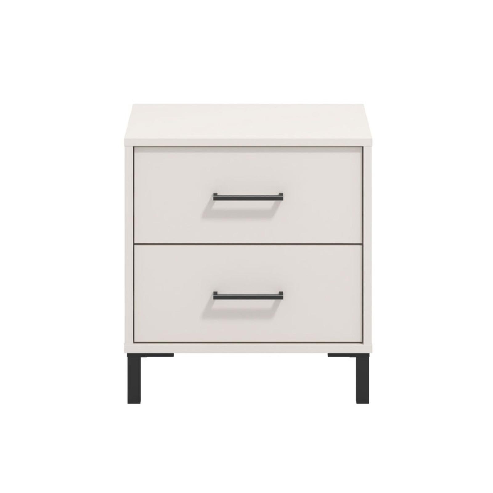 Noptiera Vienne NO2F, cu 2 sertare, bej cashmere, 48 x 40 x 52 cm, 1C