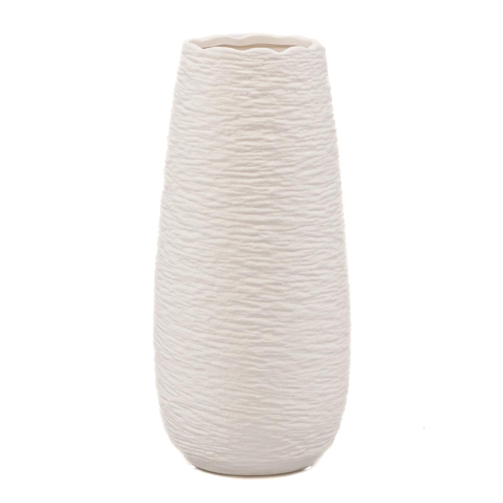 Vaza decorativa Ella Home, Sab, ceramica, alb, 23 cm