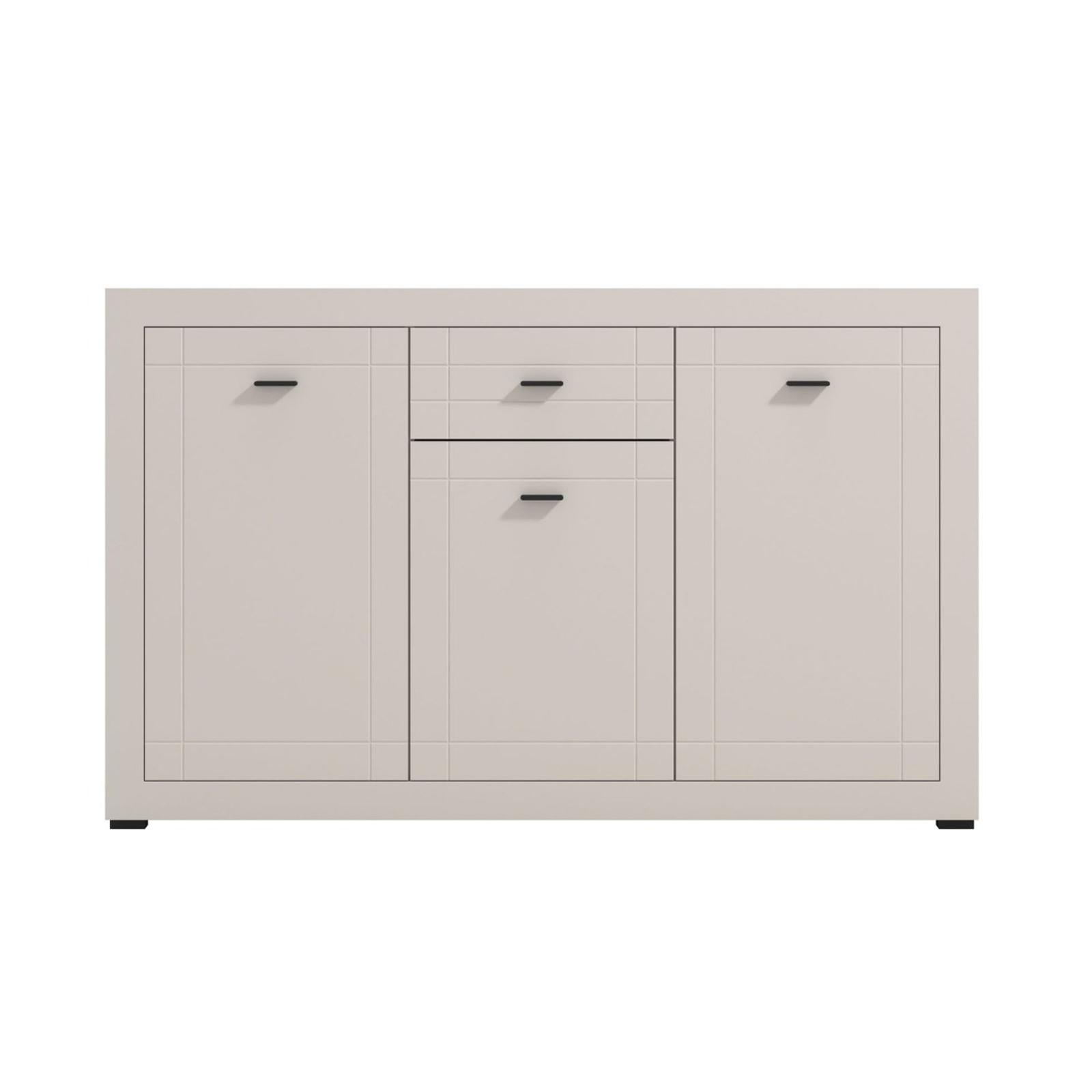 Comoda living Warwick 3K1F3V, cu usi si sertar, bej cashmere, 147.5 x 41.5 x 91.5 cm, 2C