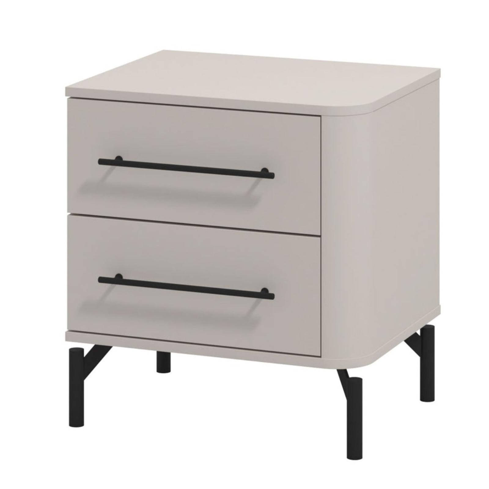 Noptiera Serdica, cu sertare, bej cashmere, 51.5 x 40 x 56 cm, 1C Noptiera Serdica, cu sertare, bej cashmere, 51.5 x 40 x 56 cm, 1C