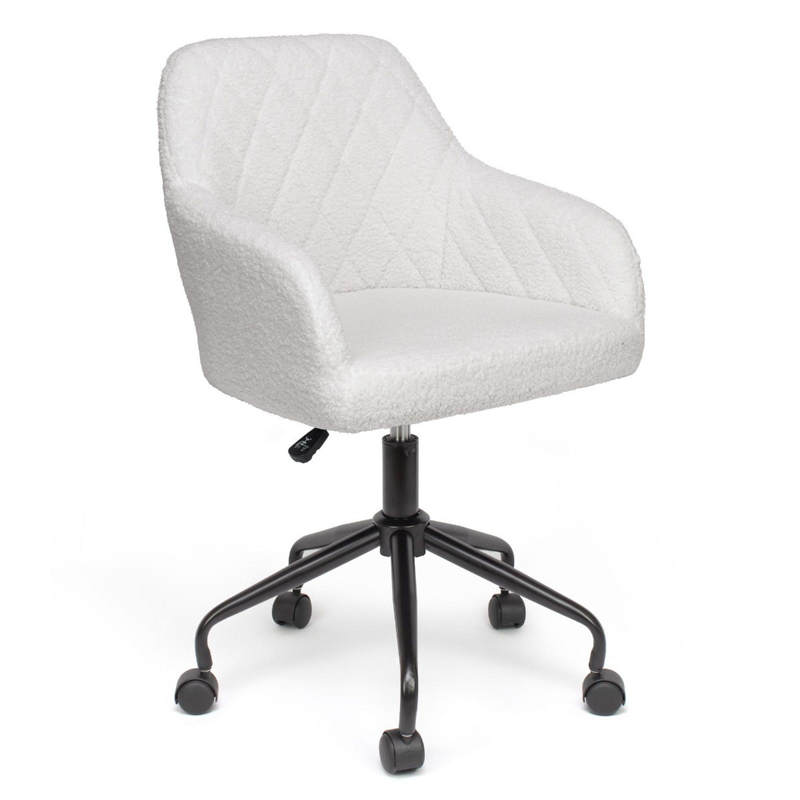 Scaun birou Tommy operational, rotativ, material textil, alb + negru