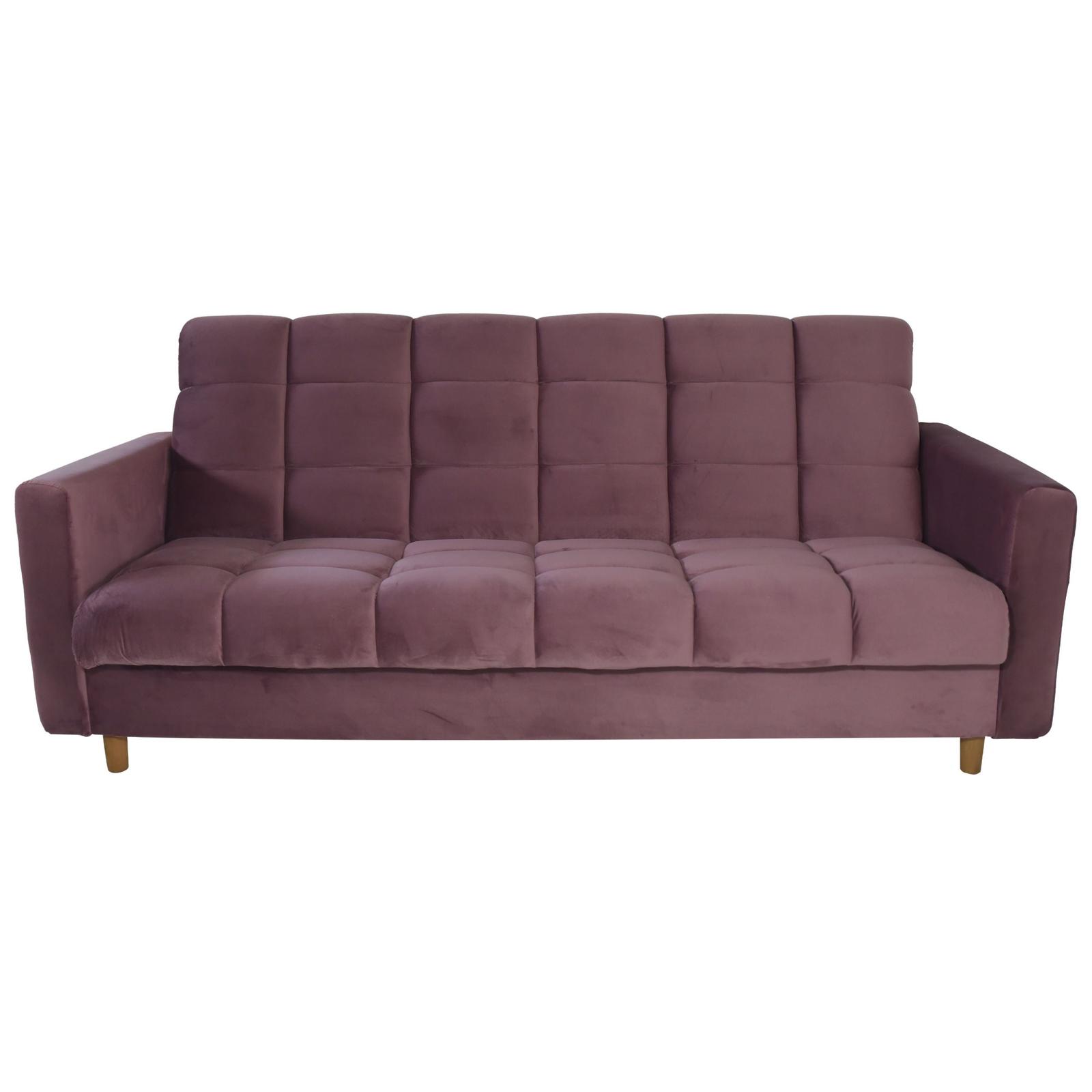 Canapea extensibila 3 locuri Cory, cu lada, mov, 217 x 117 x 82 cm, 1C