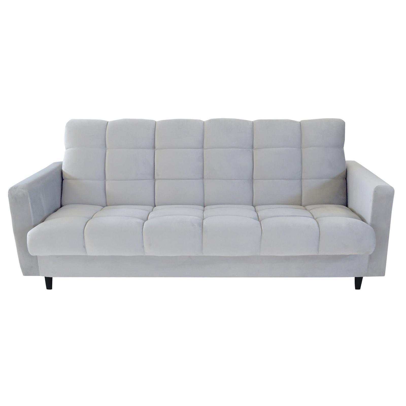 Canapea extensibila 3 locuri Cory, cu lada, gri, 217 x 117 x 82 cm, 1C