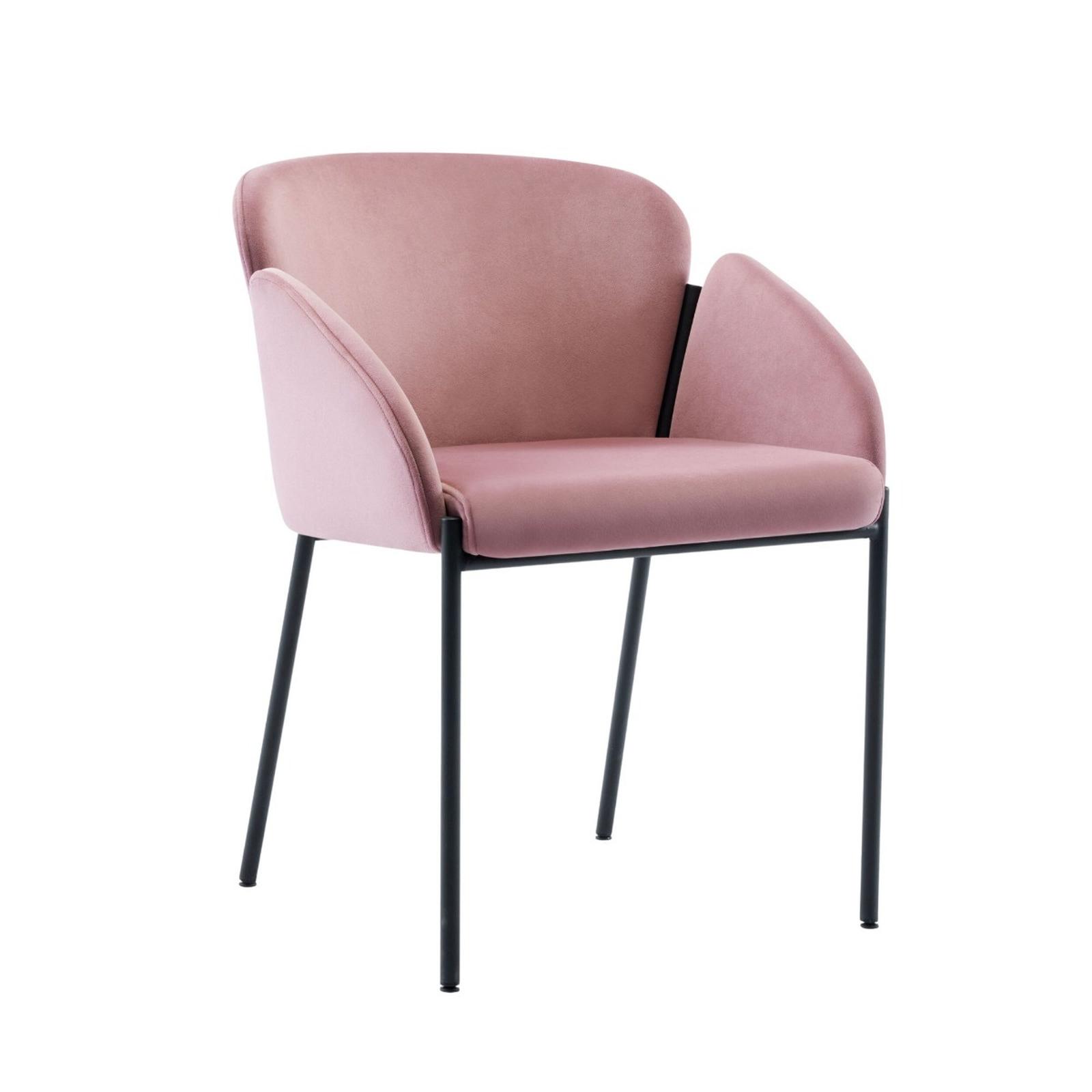 Scaun fix XRB-3020, metal + textil, roz