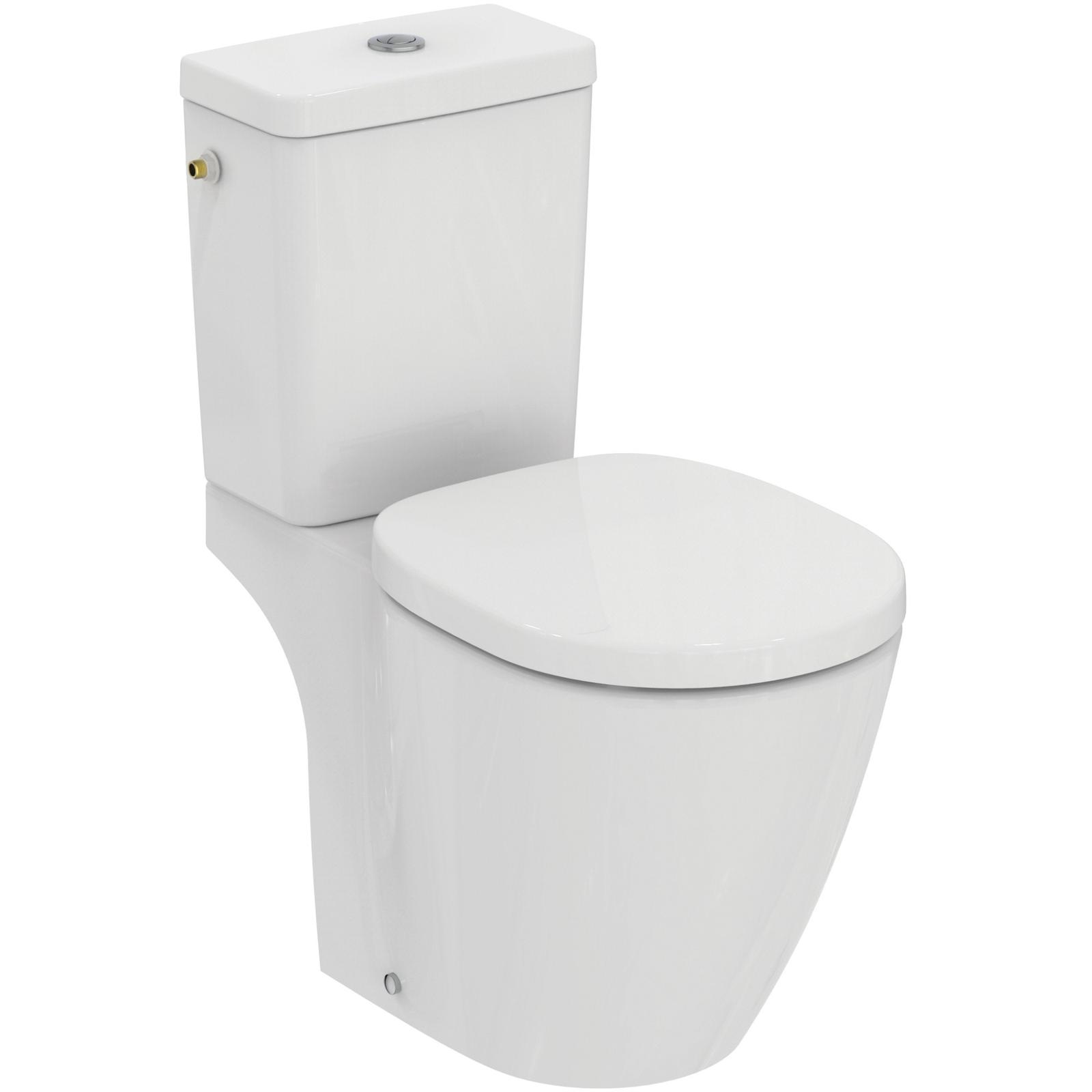 Vas wc cu rezervor + mecanism + capac, set Ideal Standard Connect Cube E717001, alb, evacuare orizontala, montaj pe pardoseala