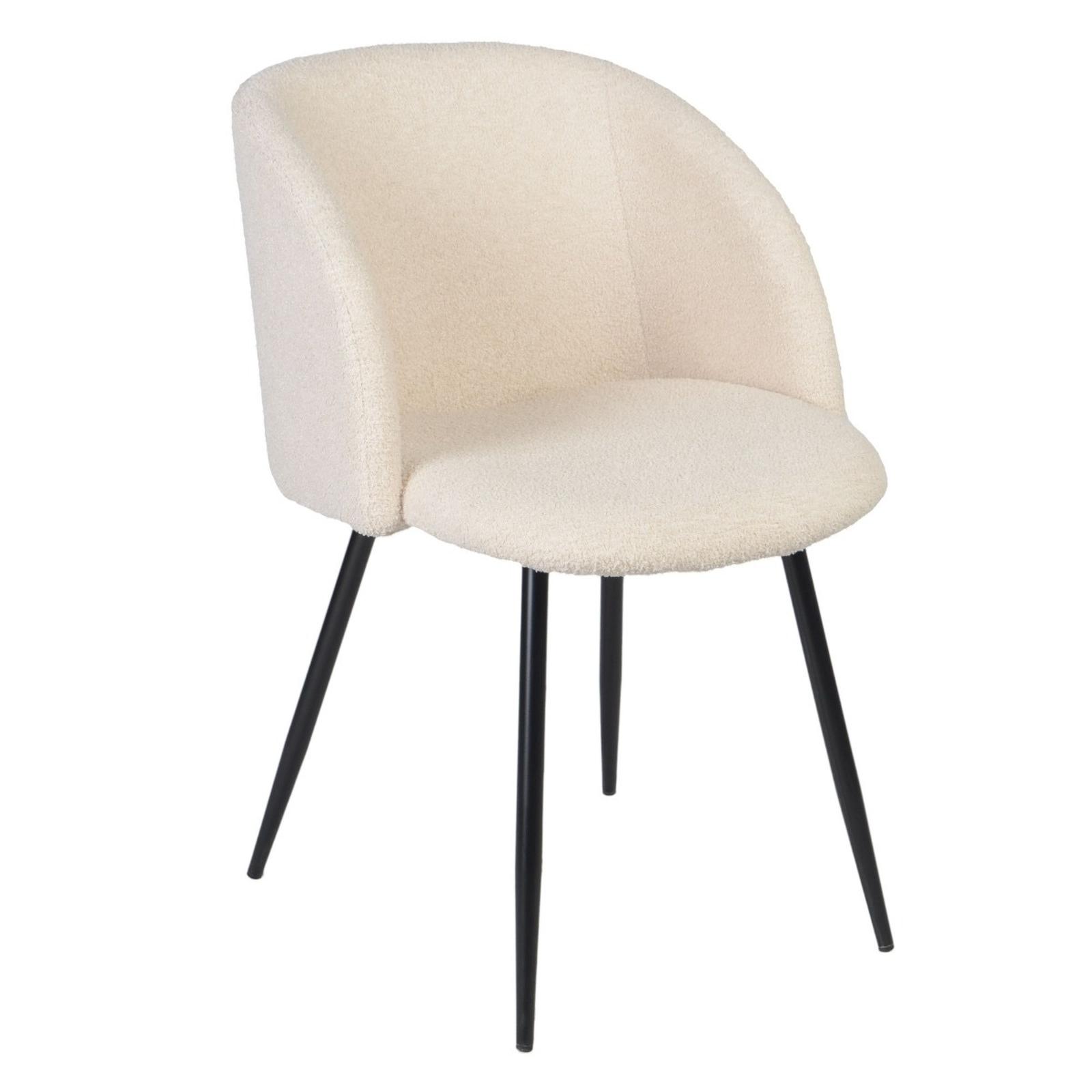 Scaun fix Ynez, metal + textil, bej